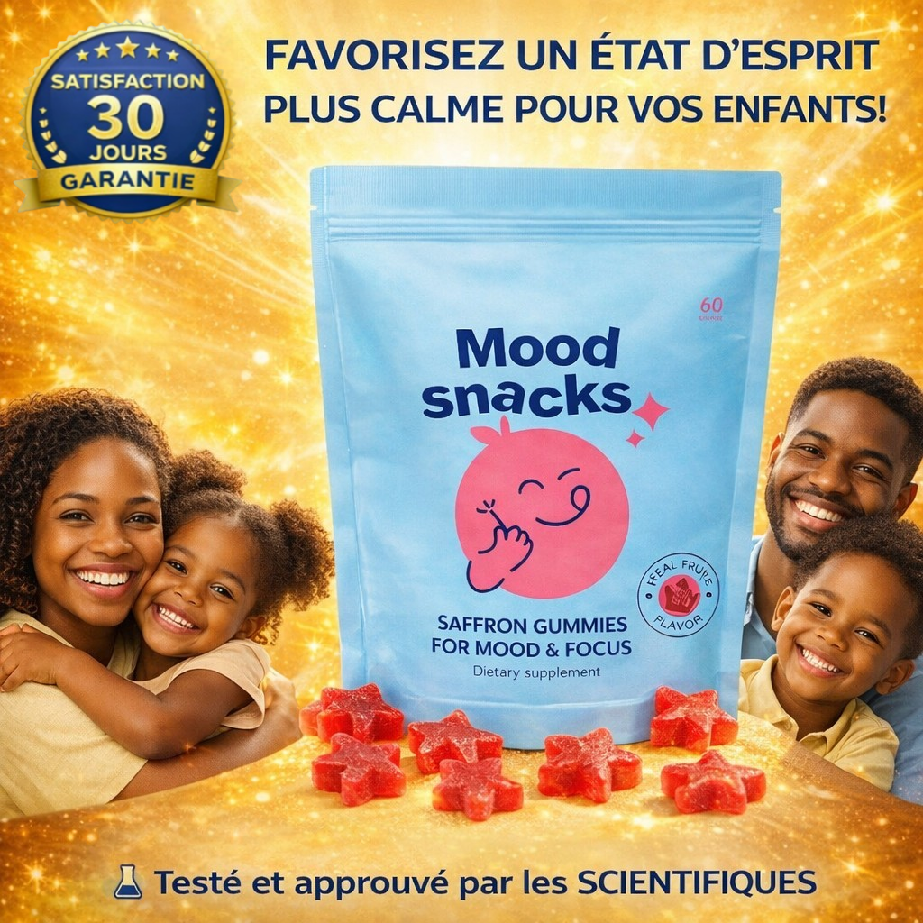 Mood Snacks™ - Gummies au Safran - Moins de crises, plus de sérénité